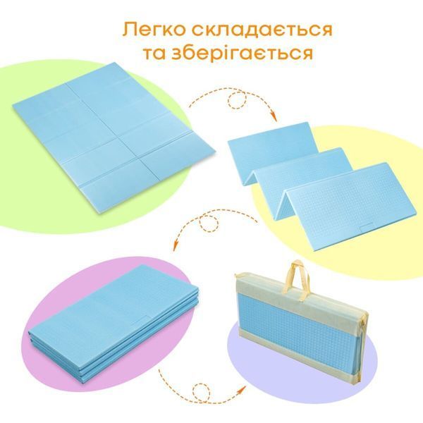 Дитячий складний термокилимок однотонний 2000х1500х10мм Блакитний (297) SW-00001190 SW-00001190 фото