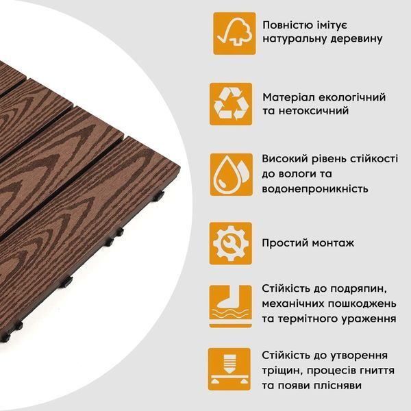 Композитна плитка WPC 30х30х2см Кедр (D) SW-00001705 SW-00001705 фото