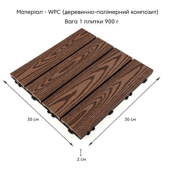 Композитна плитка WPC 30х30х2см Кедр (D) SW-00001705 SW-00001705 фото