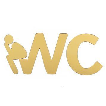 Дзеркальний декор акриловий самоклеючий WC золото, 3шт (D) SW-00002525 SW-00002525 фото