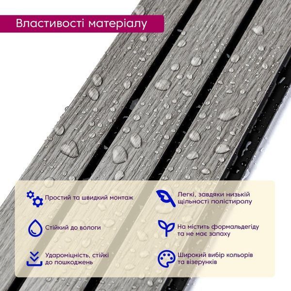 Рейка декоративна PS 2900х115х12мм Світло-сірий дуб SW-00001740 SW-00001740 фото