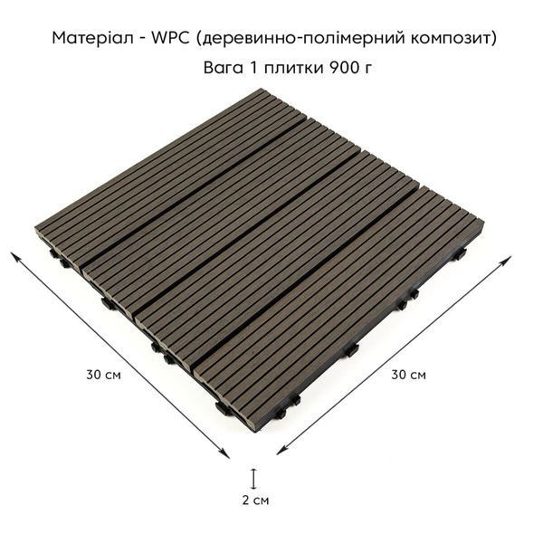 Композитна плитка WPC 30х30х2см Вугілля (D) SW-00001713 SW-00001713 фото