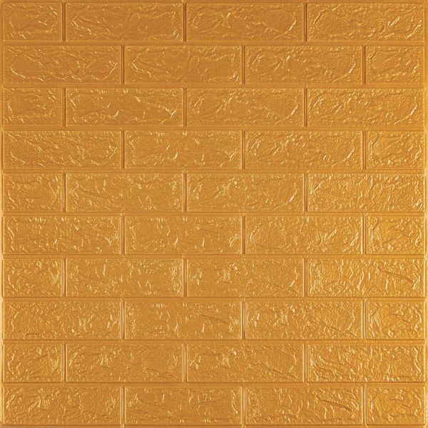 3D панель самоклеюча 700х770х3мм цегла Золота (011-3) SW-00000676 SW-00000676 фото