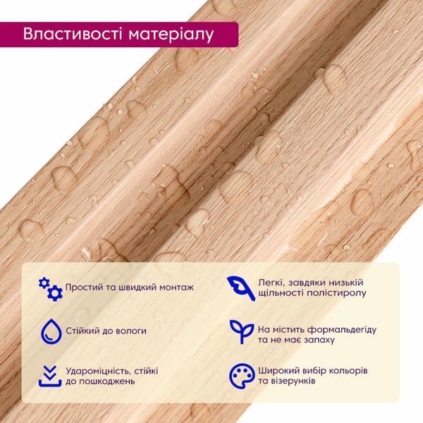 Рейка декоративна PS 2900х117х20мм Бук SW-00002145- SW-00002145 фото